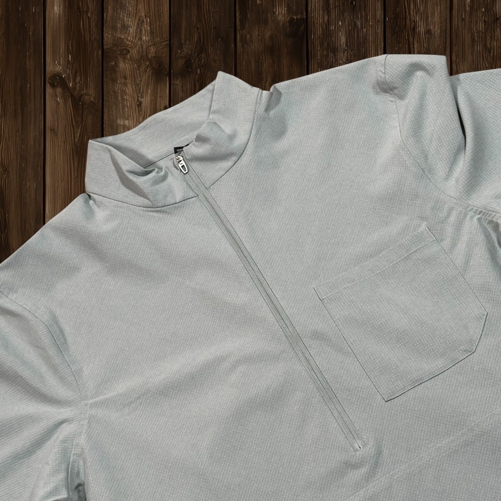Lululemon Men's WovenAir Half-Zip Pullover Grid Texture Mint Green Size Large‎